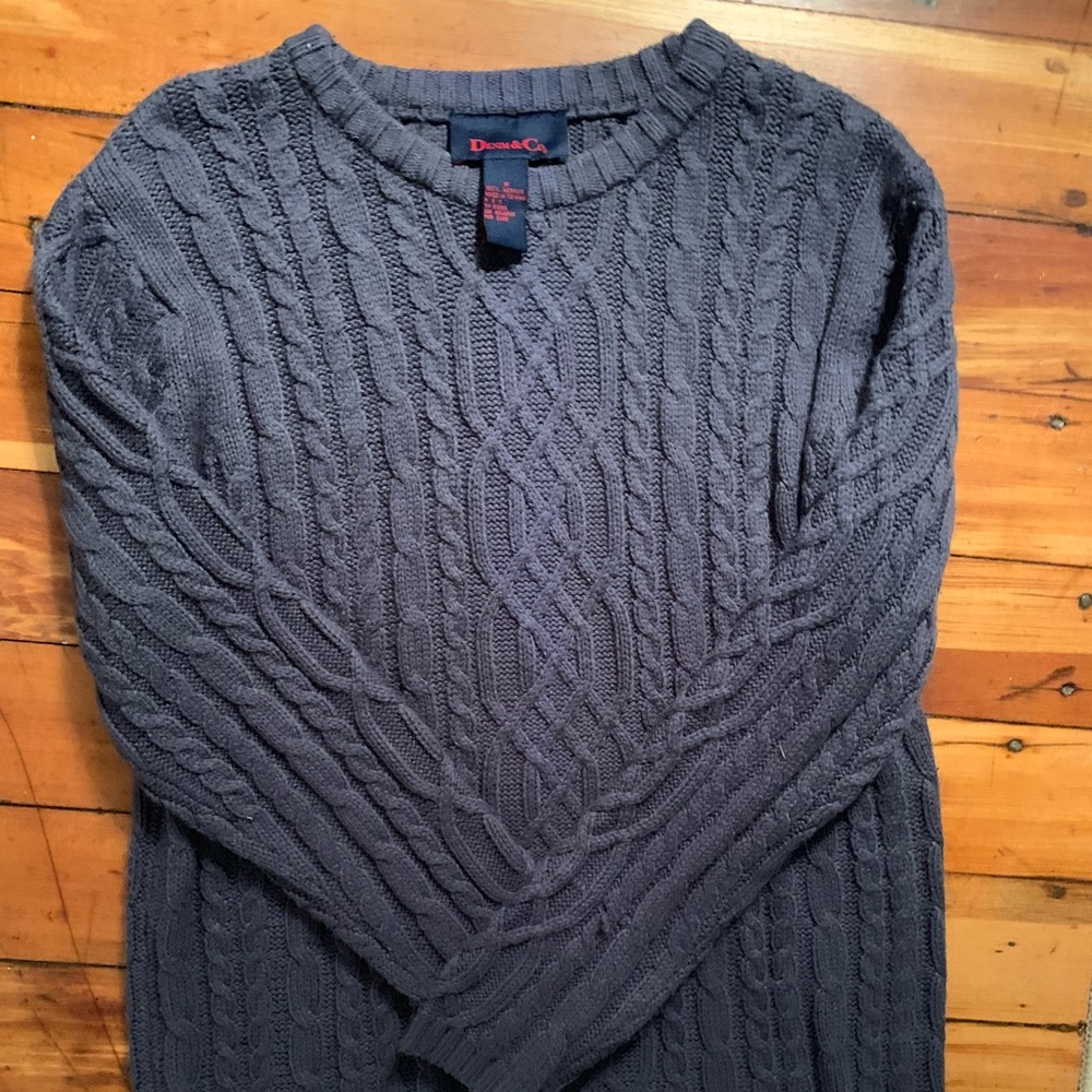 Denim & Co Knit Blue Sweater